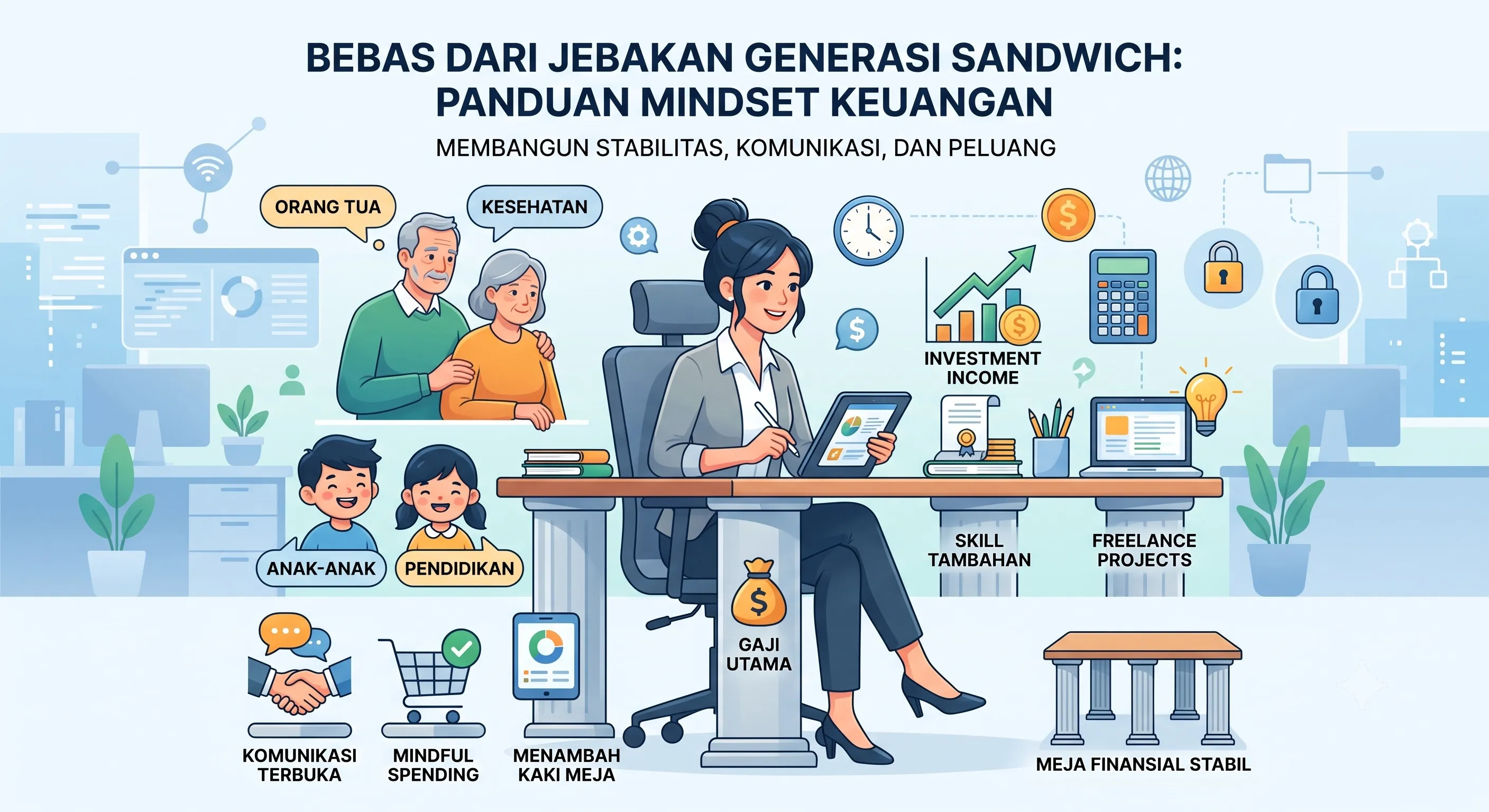 Bebas dari Jebakan Sandwich Generation: Panduan Membangun Mindset Keuangan untuk Profesional Muda